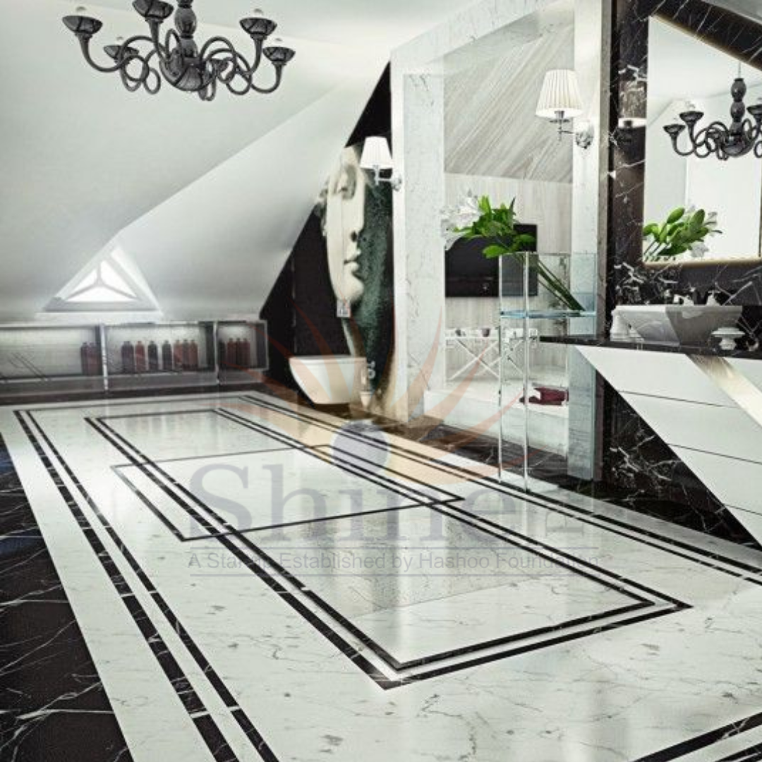 A beautiful room floor ater tile cleaning service by shine plus