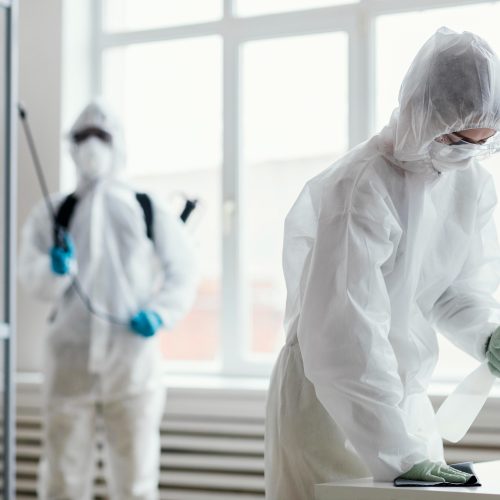 people-protective-equipment-disinfecting